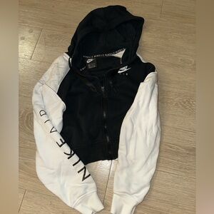 Nike Air Black and White Zip-Up Hoodie